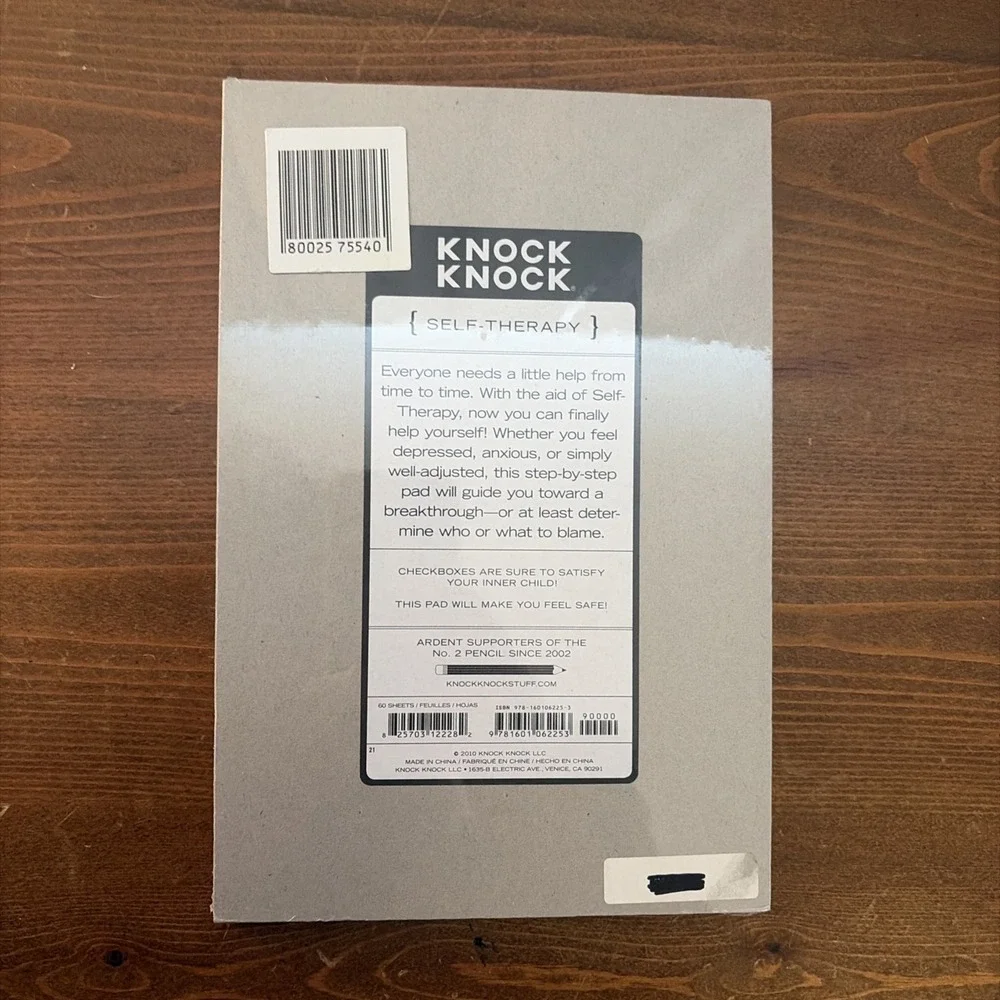 Self-Therapy Note Pad by Knock Knock - New in Shrink Wrap C9‎